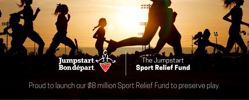 Flyer: Image of girls running. text: Jumpstart’s Sport Relief Fund